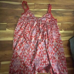 Free People Red and White Mini Dress